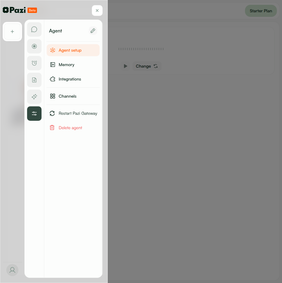 PW-6.2 — Agent config sidebar