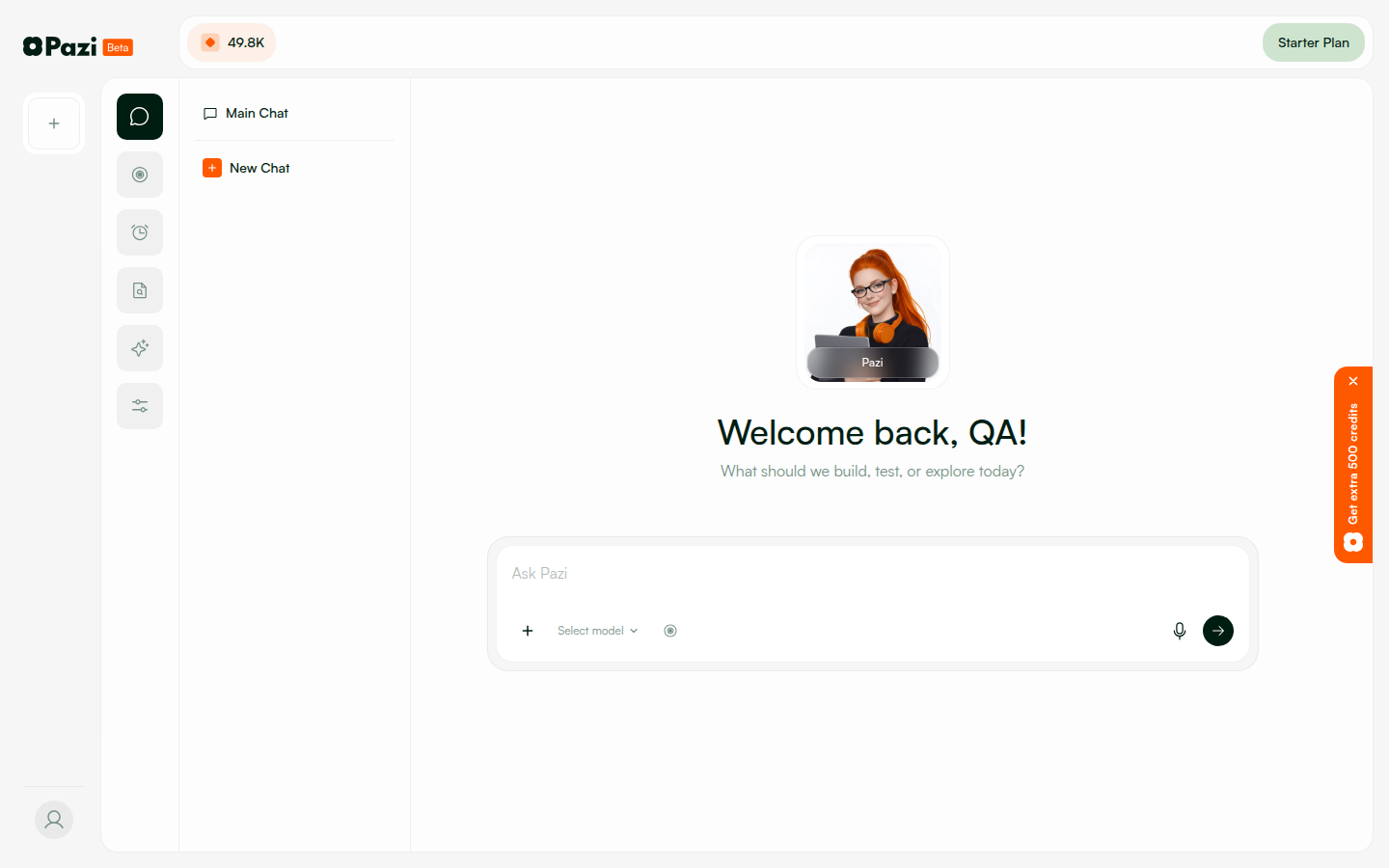PW-1.1 — Dashboard Welcome back QA